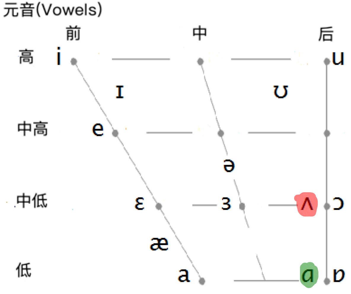 /ʌ/ 和 /α/音位对比